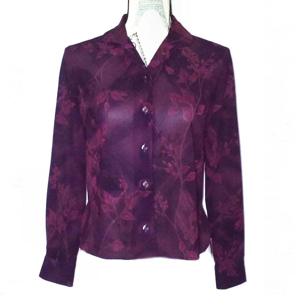 RENA ROWAN PETITE BUTTON DOWN CAREER BLOUSE~ SZ 4P